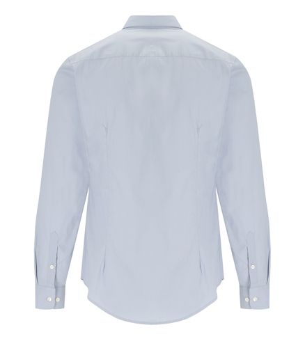 Powder Blue Poplin Shirt - Giorgio Armani - Modalova