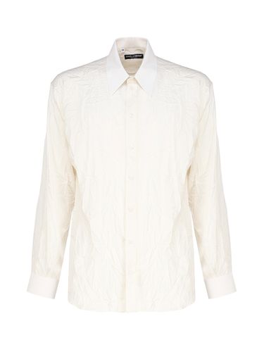 Oversized Shirt In Stretch Silk Charmeuse - Dolce & Gabbana - Modalova