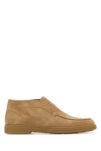 Santoni Camel Suede Ankle Boots - Santoni - Modalova