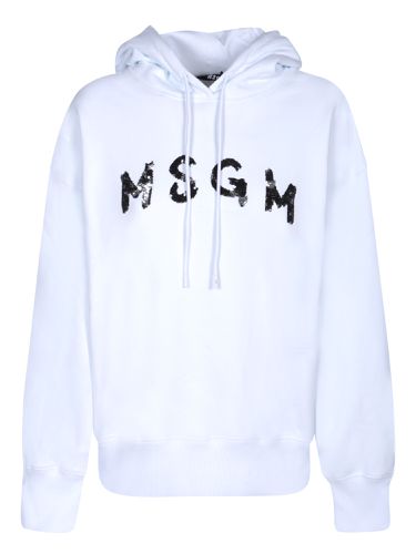 Rhinestone-covered Logo Hoodie - MSGM - Modalova