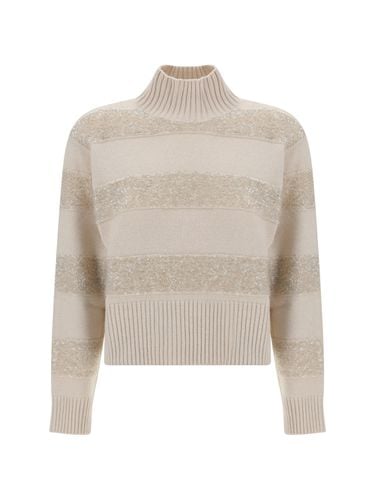 Wool And Silk Knit Sweater - Brunello Cucinelli - Modalova