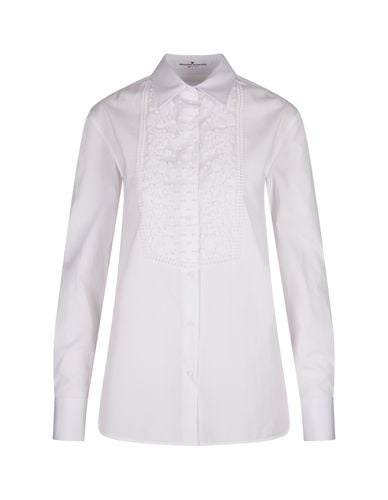 Shirt With Embroidered Plastron - Ermanno Scervino - Modalova