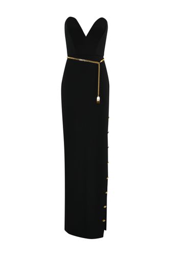 Red Carpet Dress In Crepe With Bustier Neckline - Elisabetta Franchi - Modalova