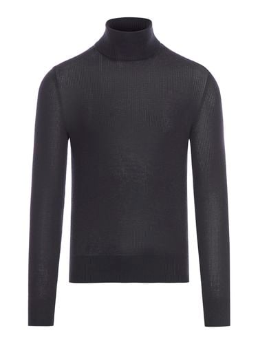 Wool Silk Cashmere Rib Ls Roll Neck - Tom Ford - Modalova