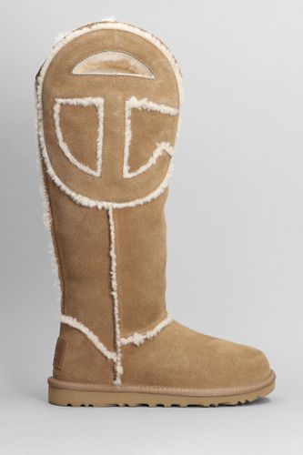 Logo Tall Boot Low Heels Boots In Leather Color Suede - UGG - Modalova