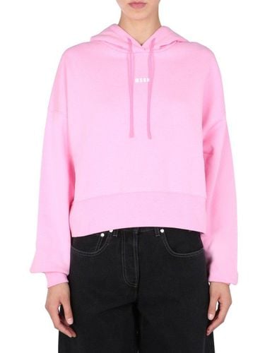 MSGM Logo Printed Drawstring Hoodie - MSGM - Modalova