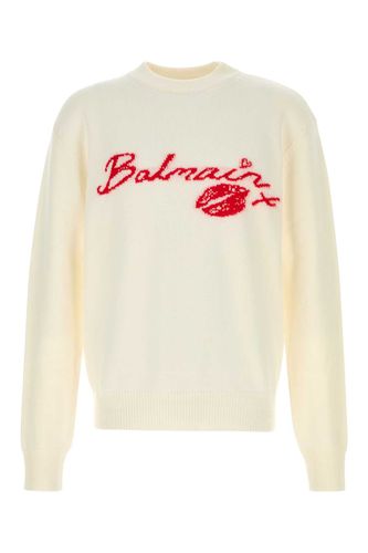 Balmain White Wool Sweater - Balmain - Modalova