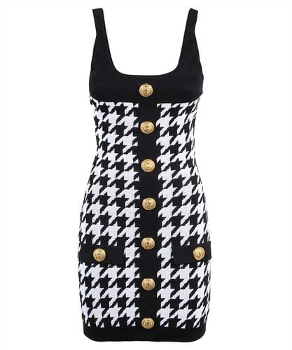 Embellished Houndstooth Sheath Dress - Balmain - Modalova