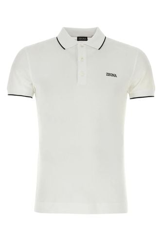 White Stretch Piquet Polo Shirt - Zegna - Modalova