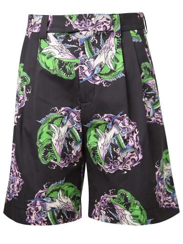 Graphic-print Straight-leg Shorts - MSGM - Modalova