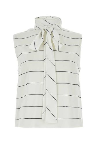 Miu Miu Embroidered Crepe Top - Miu Miu - Modalova