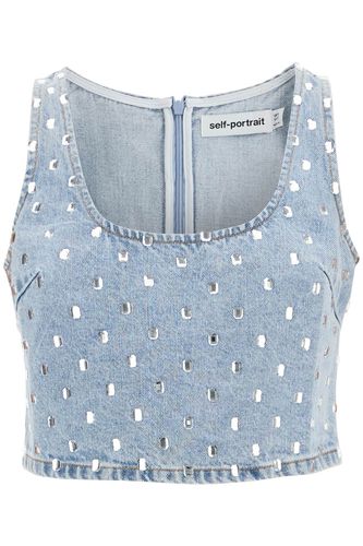 Denim Crop Top For Stylish - self-portrait - Modalova