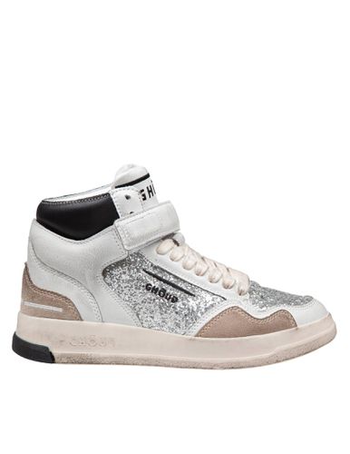 Sneakers Tweener Mid In Leather With Silver Glitter - GHOUD - Modalova