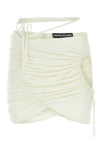 Ivory Viscose Mini Skirt - ANDREĀDAMO - Modalova