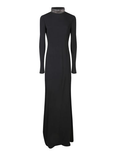 Long Sleeve Collar Dress In Organza - Alberta Ferretti - Modalova