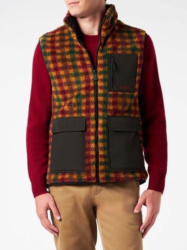 Man Check Sherpa Vest Jacket With Patch Pockets - MC2 Saint Barth - Modalova