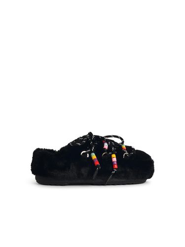 Moon Boot Faux Black Fur Slippers - Moon Boot - Modalova