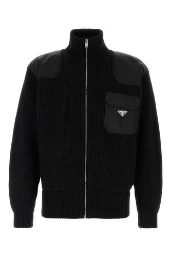 Prada Black Wool Blend Cardigan - Prada - Modalova