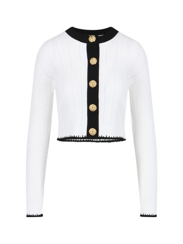 Ls Buttoned Round Neck Knit Cardigan - Balmain - Modalova