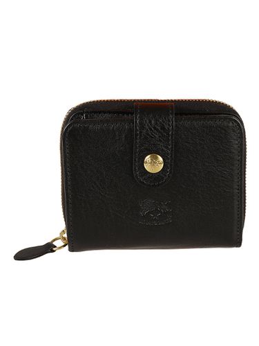 Zip-around Logo Stamp Medium Wallet - Il Bisonte - Modalova