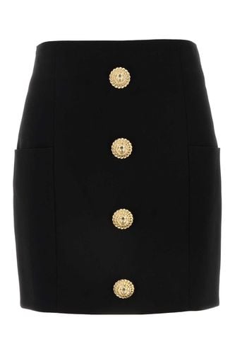 Balmain Black Crepe Mini Skirt - Balmain - Modalova