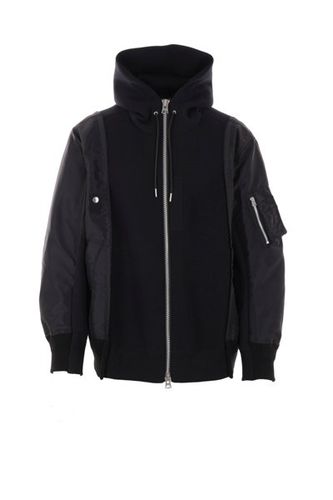 Panelled Zip-up Drawstring Hoodie - Sacai - Modalova