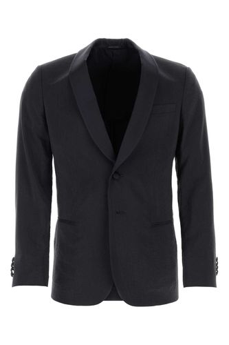 Blue Silk Blend Blazer - Giorgio Armani - Modalova