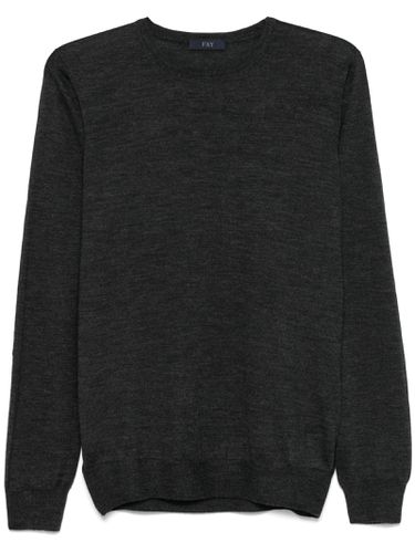 Dark Virgin Wool-silk Blend Sweater - Fay - Modalova