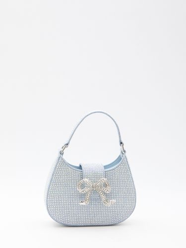 Rhinestone Denim Crescent Bag - self-portrait - Modalova