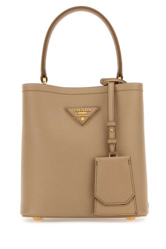 Sand Leather Small Panier Handbag - Prada - Modalova