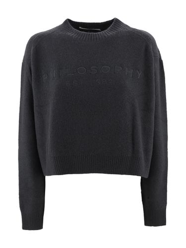 Logo-embroidered Cropped Jumper - Philosophy di Lorenzo Serafini - Modalova