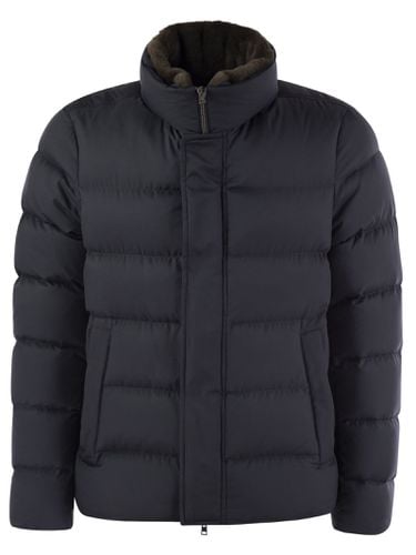 Short Down Jacket With Detachable Fur Insert - Herno - Modalova