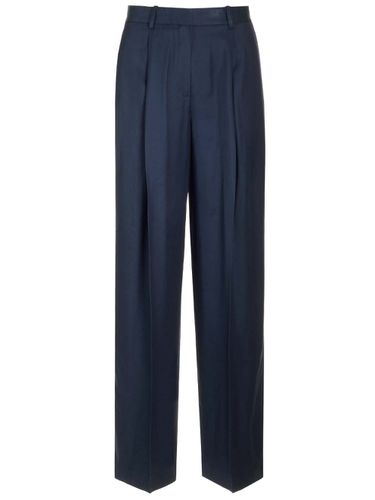 Theory Midnight Blue Satin Trousers - Theory - Modalova