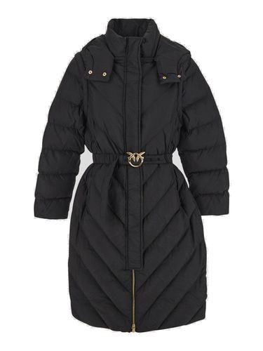 Pinko Belted High Neck Hooded Coat - Pinko - Modalova