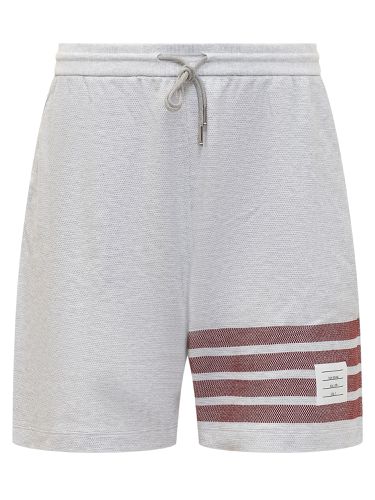 Grey Shorts With 4 Bars Logo In Cotton Man - Thom Browne - Modalova