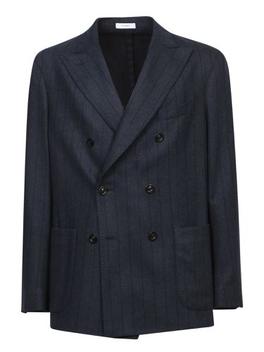 Double-breasted Striped Flannel Jacket - Boglioli - Modalova