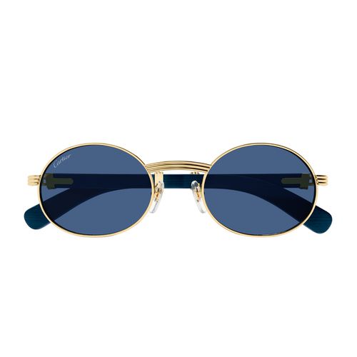 Cartier Ct0464s Première De Cartier 004 Gold Blue Sunglasses - Cartier Eyewear - Modalova