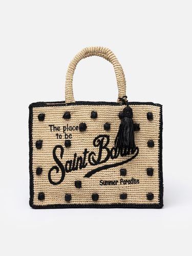 Natural Beige Colette Raffia Handbag With Polka Dot Appliqués - MC2 Saint Barth - Modalova