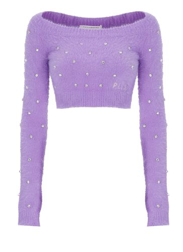 Embellished Cropped Jumper - Philosophy di Lorenzo Serafini - Modalova