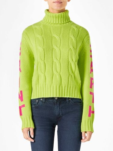 Woman Fluo Turtleneck Braided Sweater - MC2 Saint Barth - Modalova