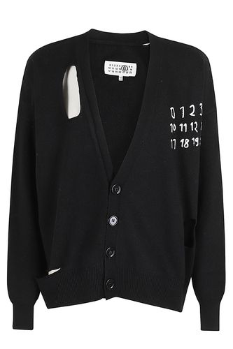 Logo Print Cardigan - MM6 Maison Margiela - Modalova