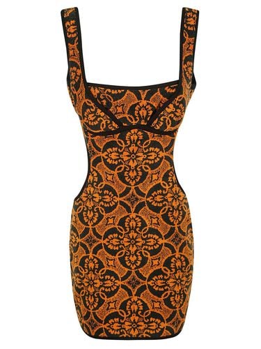 Geometric Pattern Embroidered Squaredneck Mini Dress - Marine Serre - Modalova