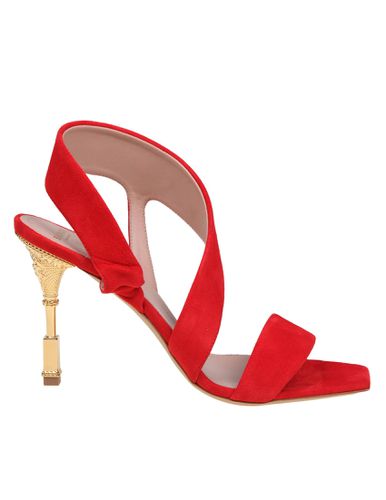 Balmain Red Suede Coin Sandal - Balmain - Modalova