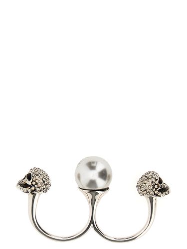 Pearl Skull Double Ring - Alexander McQueen - Modalova