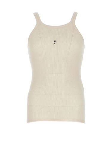 Cassandre Semi-transparent Cotton Tank Top - Saint Laurent - Modalova