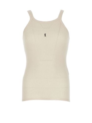 Cassandre Semi-transparent Cotton Tank Top - Saint Laurent - Modalova