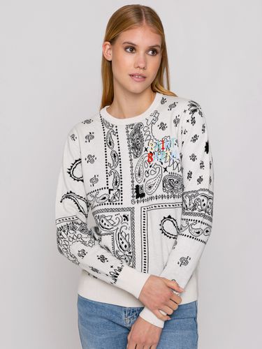 Woman Sweater With Bandanna Print Embroidery - MC2 Saint Barth - Modalova