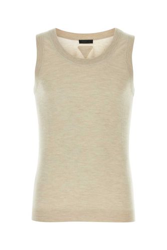 Melange Sand Cashmere Tank Top - Prada - Modalova