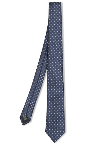 Zegna Geometric Blue Silk Tie - Zegna - Modalova