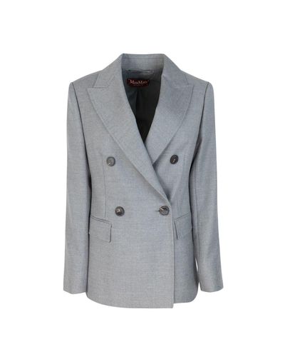 Double-breasted Long-sleeved Jacket - Max Mara Studio - Modalova